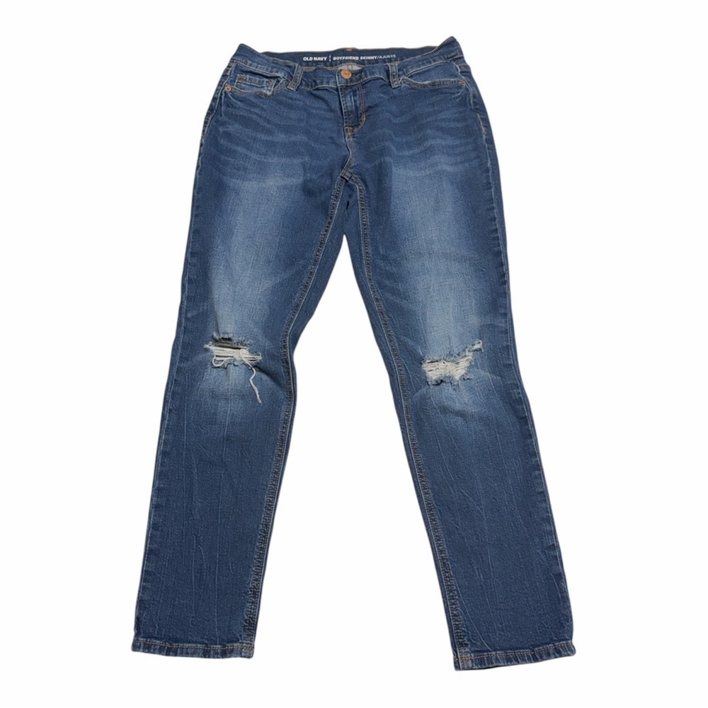 Old Navy Size 2P Boyfriend Skinny Classic Blue Distressed Women’s Jeans